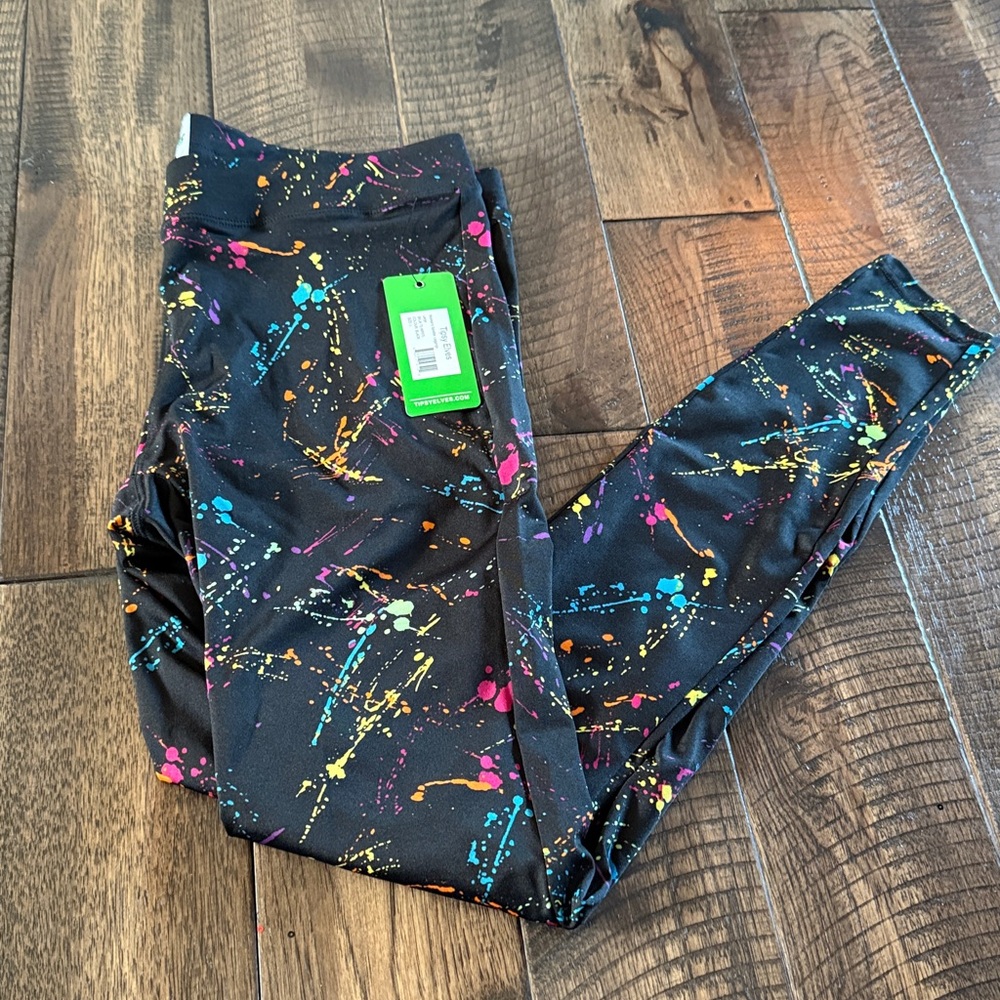 Tipsy Elves NWT Neon Splatter Leggings Size L